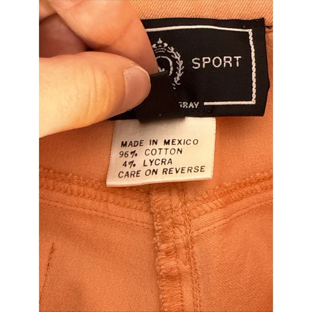 St John Sport Marie Gray Pants Womens Size 4 Light Orange‎ Straight Stretch